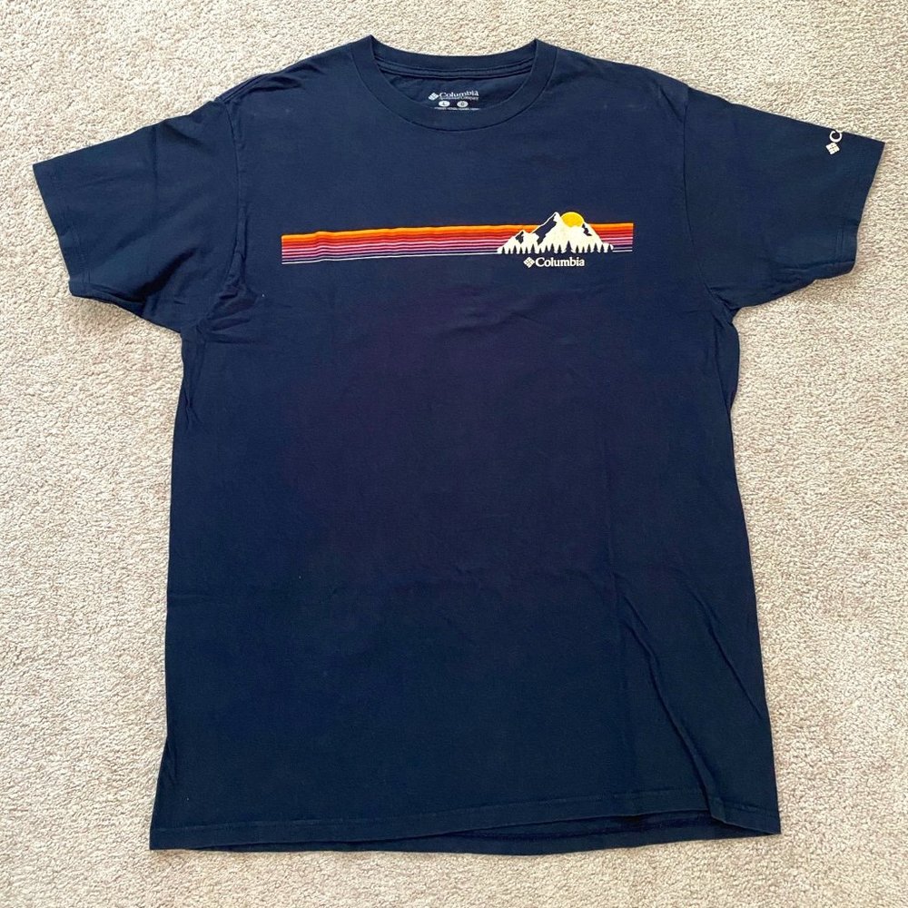 Columbia Logo Stripe Tee (Navy) Large